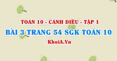 Bài 3 trang 54 SGK Toán 10 tập 1 Cánh Diều